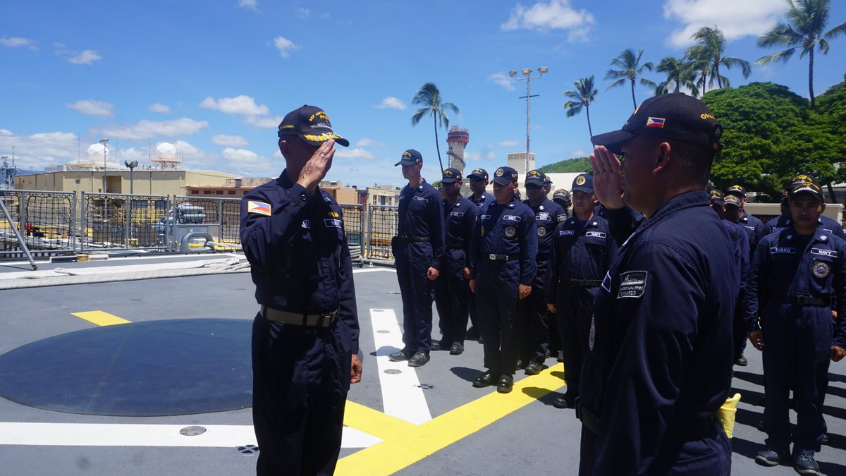 Philippine_Navy's tweet photo. HOMEWARD BOUND | @Philippine_Navy contingent departs Hawaii after a successful @RimofthePacific 2022 run

👉: https://t.co/nXxNvCdayl
📸: BRP Antonio Luna (FF151)

#RIMPAC2022
#CapableAdaptivePartners
#NavyPartnerships 💪⚓️
#ModernandMultiCapablePHNavy 
#AFPyoucanTRUST https://t.co/nQsffC1G3H