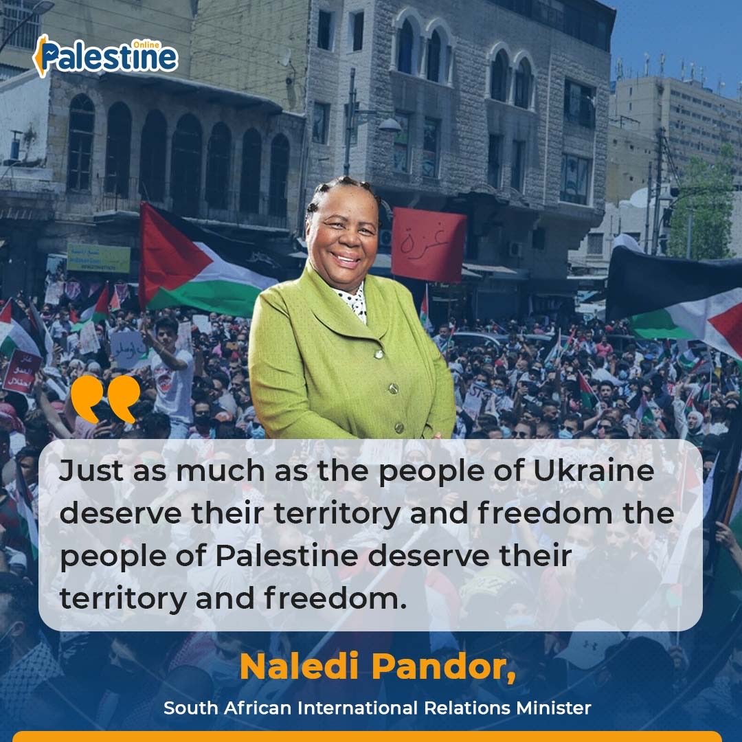 mouhab2510's tweet photo. South African International Relations Minister Naledi Pandor: "Just as much as the people of Ukraine deserve their territory and freedom the people of Palestine deserve their territory and freedom." https://t.co/Mpeqt0F8Tw