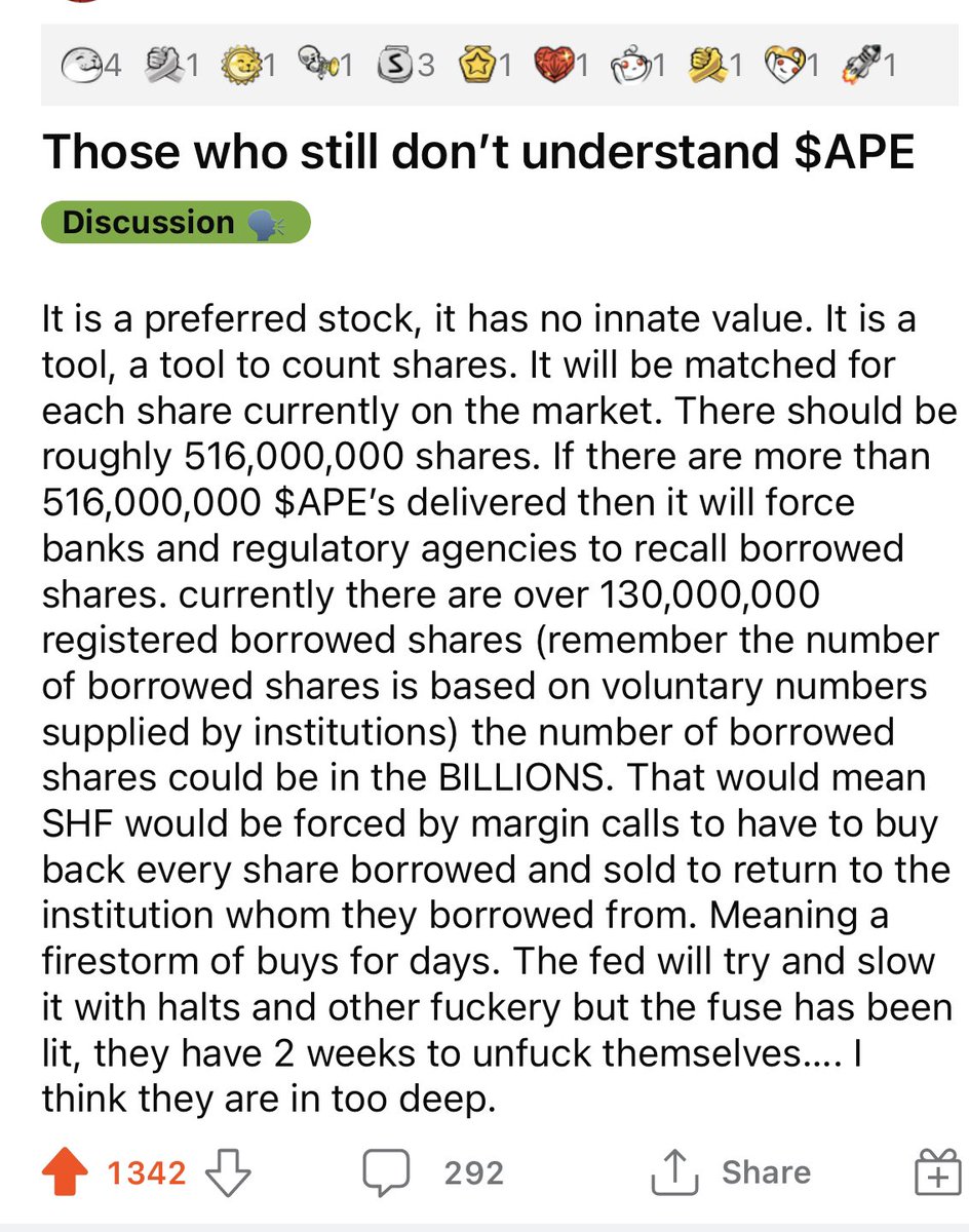 ApesMakingCash's tweet image. Those who still don't understand $APE
⬇️⬇️⬇️⬇️⬇️⬇️⬇️⬇️⬇️⬇️⬇️
$AMC #AMC #AMCDividend #AMCSqueeze #AMCNEVERLEAVING #APE #AMCSTOCK