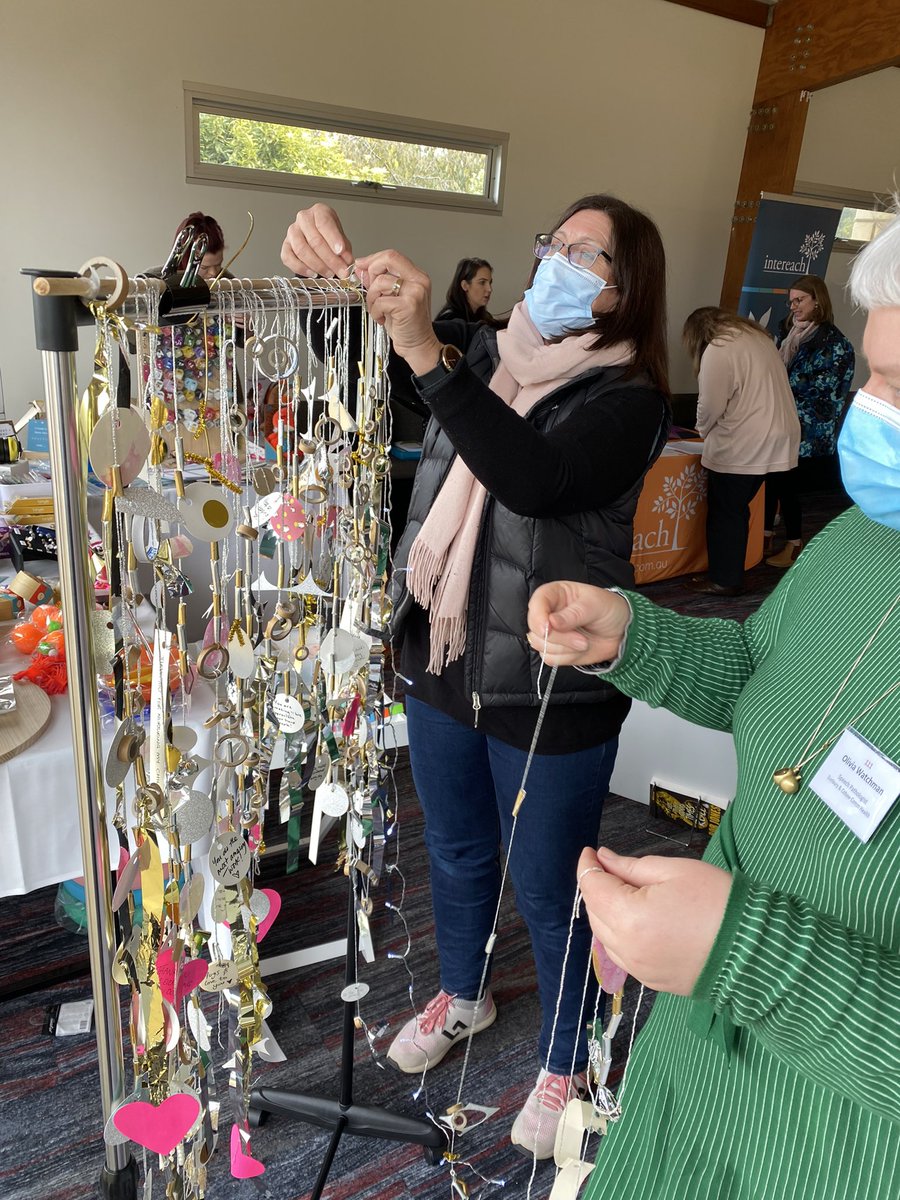BoucherArts's tweet photo. Love notes &amp; generative conversations @ the Anglicare ‘Supporting Vulnerability through Collaborative Practice’ Symposium #2 in Macedon today. Participants add to a ‘Joy Curtain’ as a symbolic gesture for sending love and appreciation to Early Childhood Educators🙌@_LisaCherry https://t.co/usmDMgIKjT