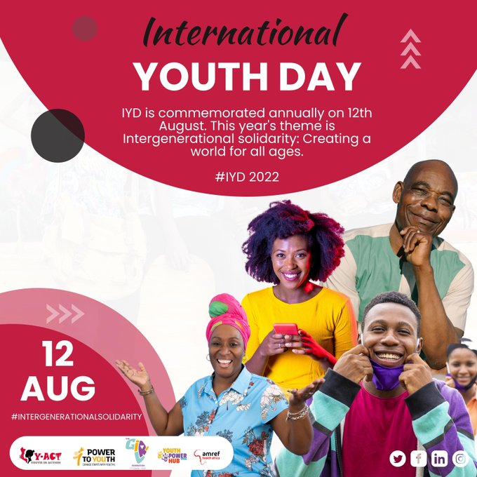 Amref_Kenya's tweet photo. The youth factor in intergenerational solidarity and creating a world for all ages cannot be overlooked. Through @YouthActKE and @Power2YouthKe, we will amplify the voice of the youth and their primary role in creating a just and peaceful world for all ages. #IYD2022 https://t.co/I3HSZ8VpfT