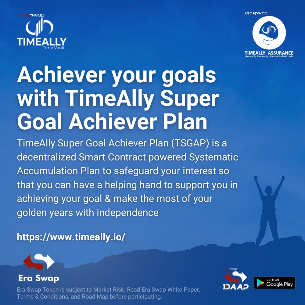 EraSwapTech's tweet photo. Achieve your goals with #TimeAlly Super Goal Achiever Plan

Visit For More:- https://t.co/JxJG22jzTc 

TimeAlly Super Goal Achiever Plan: https://t.co/qMwMjdQBYh

#TSGAP #EraSwap #Ecosystem https://t.co/7NXJ0jitJg