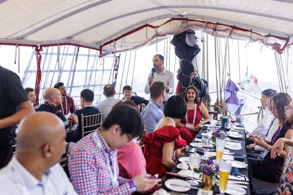 Set sail for the future of work! Last week, senior executives in #SG were treated to a truly memorable experience: a four-course meal, a stunning view, and wonderful conversation with fellow business leaders aboard the #RoyalAlbatross at our first ever event at sea! @SlackHQ