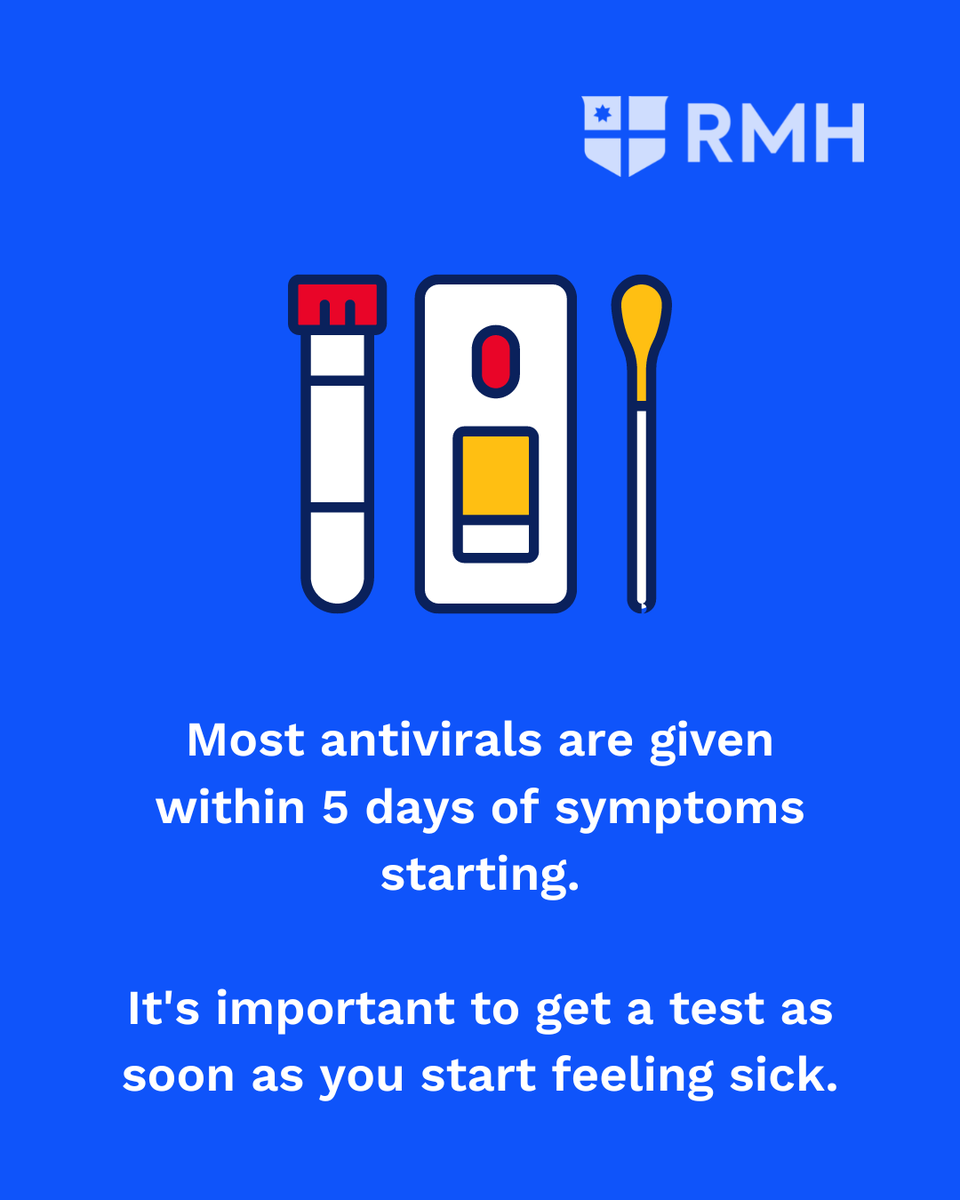 TheRMH's tweet photo. Are you eligible for COVID-19 antivirals?💊

Medicines to prevent severe illness and hospitalisation from COVID-19 are now available.

For more information and eligibility criteria, visit: https://t.co/70CdNKxtSu https://t.co/JOaS0sejqt