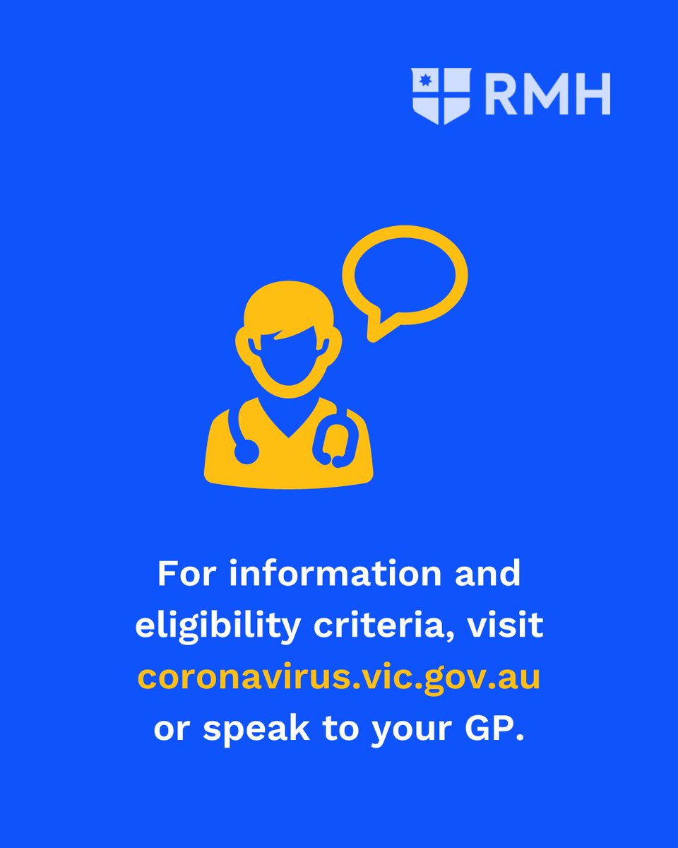 TheRMH's tweet photo. Are you eligible for COVID-19 antivirals?💊

Medicines to prevent severe illness and hospitalisation from COVID-19 are now available.

For more information and eligibility criteria, visit: https://t.co/70CdNKxtSu https://t.co/JOaS0sejqt