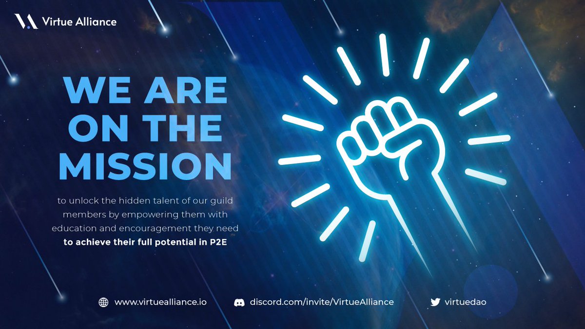 We are on the mission 🚀👀to unlock the hidden talent of our #guild members by empowering them with education 📚 and encouragement they need to achieve their full potential in #P2E 🎮💰💪 

#gamefi #web3community #web3
