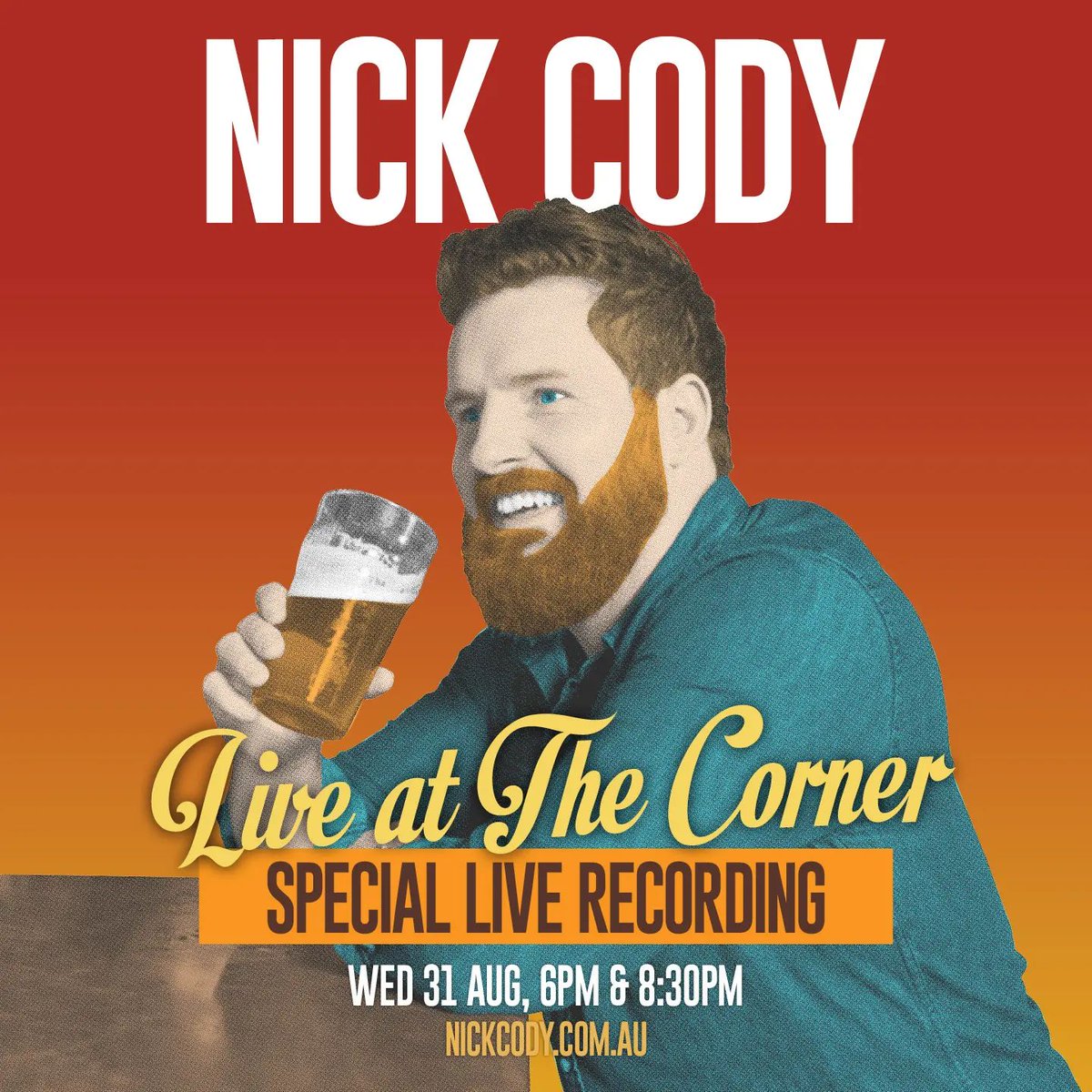 micomfestival's tweet image. If you missed @TheNickCody at the Fest this year (or just want to relive the laughs) don’t miss this special live recording at the Corner on Wed 31 Aug. 🎟 nickcody.com.au/tour