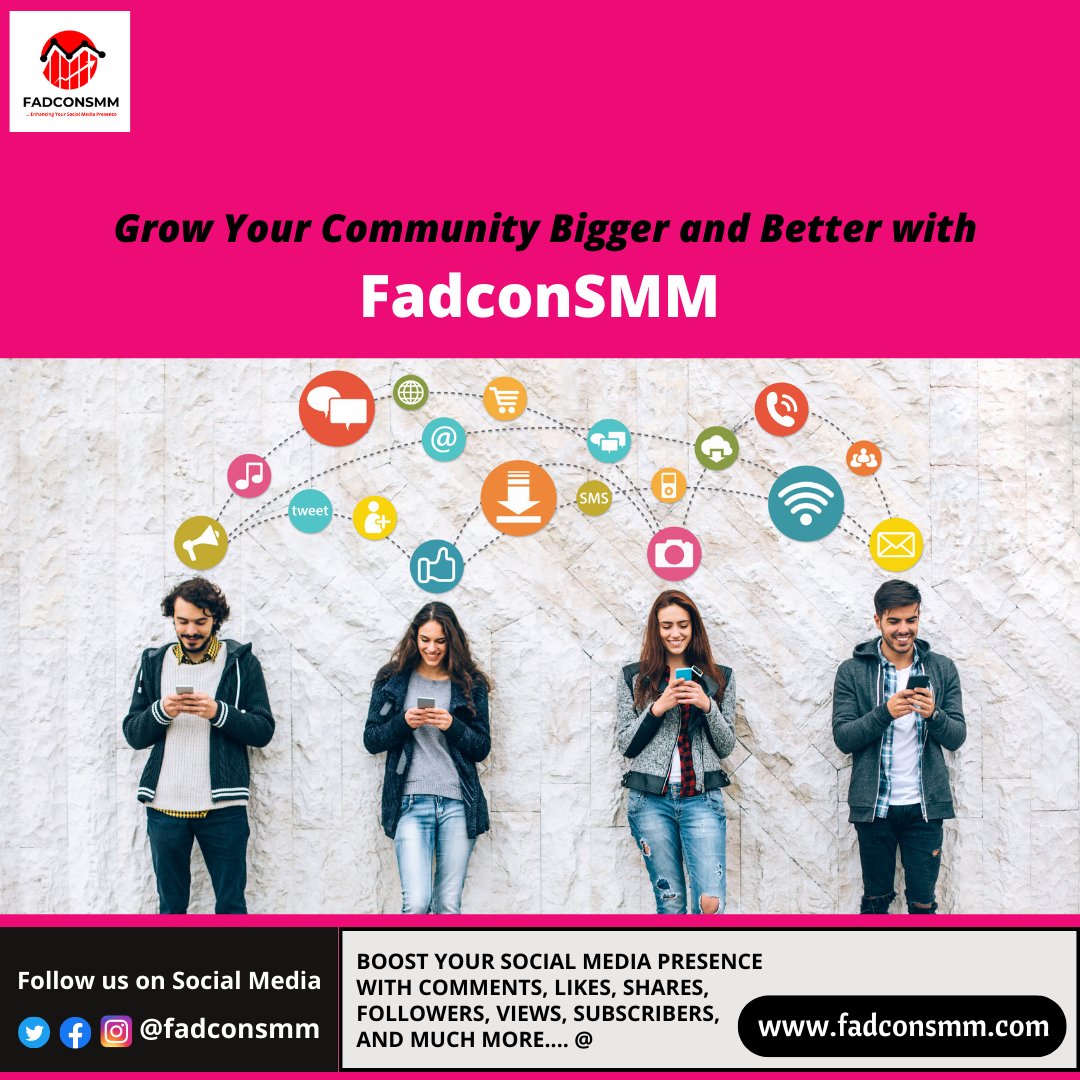 FadconSMM's tweet photo. FadconSMM can help you to grow your community bigger and better via https://t.co/TAwr5DUFiQ. 

FadconSMM is a Social Media Marketing Platform. 

Get a 5% bonus for each funding to boost your social media presence at @fadconsmm via https://t.co/TAwr5DUFiQ

#fadconsmm #fadcon_smm https://t.co/MQqUmHrILi