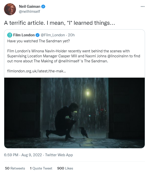 lincolnsinn's tweet photo. If you haven't yet read 'The Making of @Netflix_Sandman at #LincolnsInn', what are you waiting for? An endorsement by @neilhimself himself? Okay...DONE! ๐
Read it here ๐ https://t.co/5pYg9SDz47
#FilmedAtTheInn #BehindTheScenes @Film_London #TheSandman https://t.co/lyH6tkfbV7