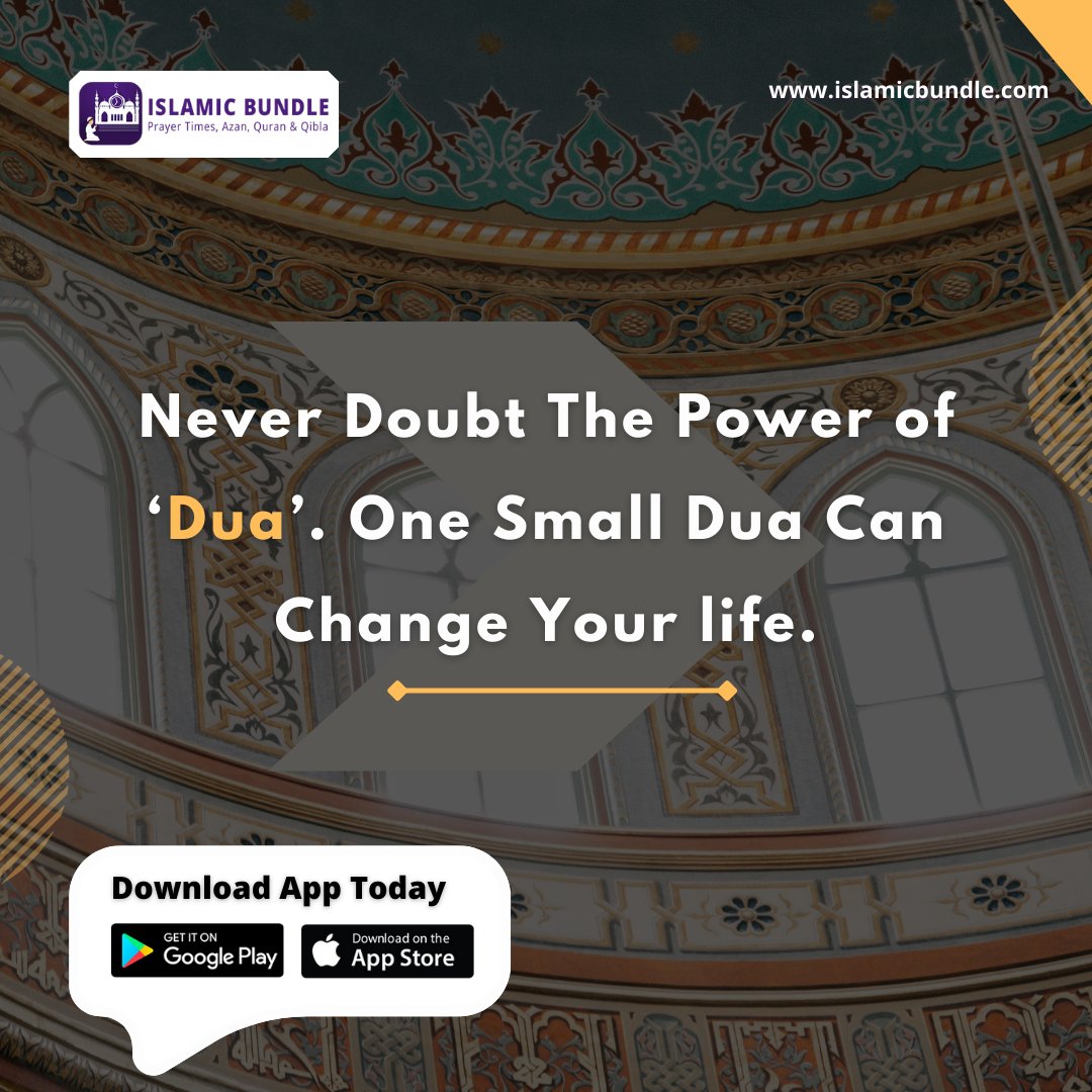 IslamicBundle's tweet photo. ✨ Never Doubt The Power of ‘Dua’. One Small Dua Can Change Your life. 🎉

💥 Not a Islamic bundle user yet? Download the app for Android or iPhone, it's totally free 💯 👈

Android: 👉https://t.co/t6MWvzQkby
IOS: 👉 https://t.co/FcPxRJvoZg

#islamicbundle  #downloadourapp https://t.co/k0PSQVCr06