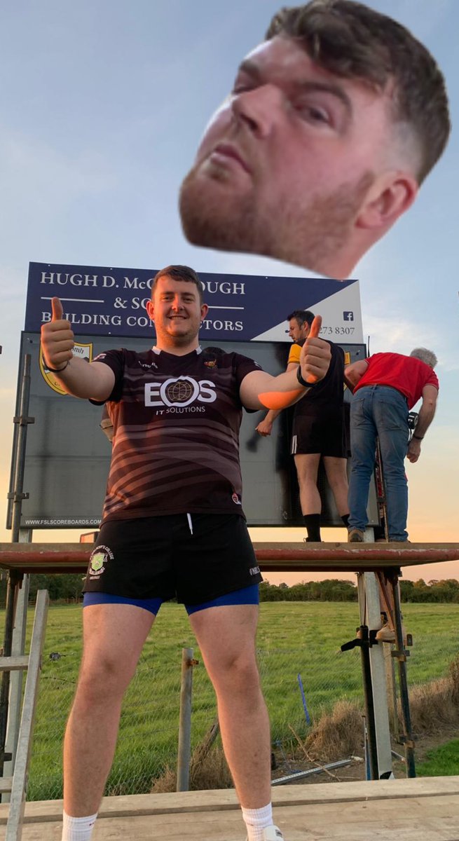 Good to see progress being made on our new scoreboard, hopefully will be up and running in no time!! Thanks to these 2 fine men for lifting it up last night, and a few others who did some background work. #GOG