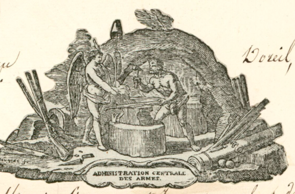 Hephaestus at his forge, a symbol of arms production for the French revolutionary armies (ca. 1793)