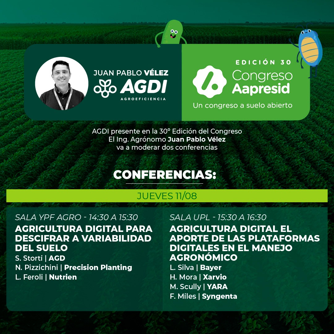 Una vez mas presente en la 30° edición del Congreso Aapresid Argentina, esta vez llevando a AGDI Agroeficiencia y compartiendo este espacio con grandes generadores de cambios.
