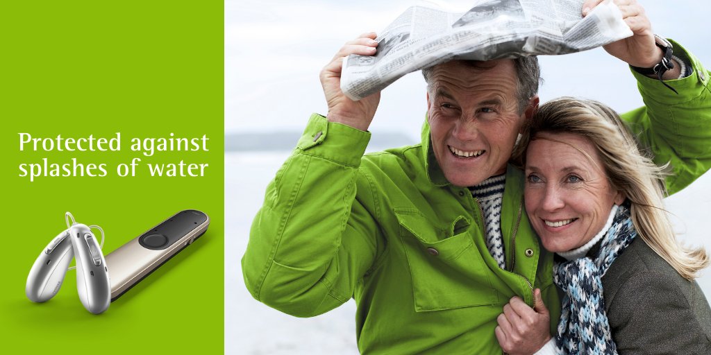 phonak's tweet photo. Did you know that #RogerOn is protected against splashes of water? This means when combined with Audéo Life you don't have to worry when you are outdoors and can still keep-up with conversations. https://t.co/aLoyKSKMuq
#hearinglosswontstopme #hearingmatters #PhonakRoger https://t.co/y0CIlYOrgt