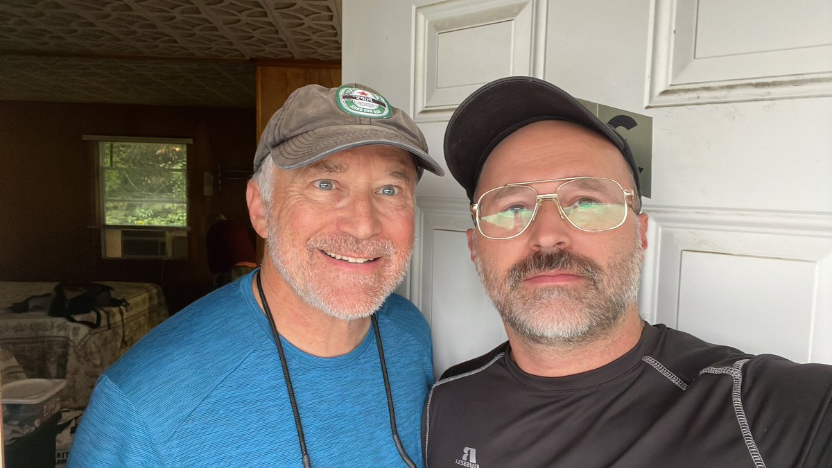 phrydas's tweet photo. Today I start a two-week, 150 mile hike with my Pops—from the Kennebec River to Katahdin—to finish the Appalachian Trail. My goal is to tweet observations once a day as a record what happens out there, in the woods, service-willing https://t.co/NESULIpgrZ