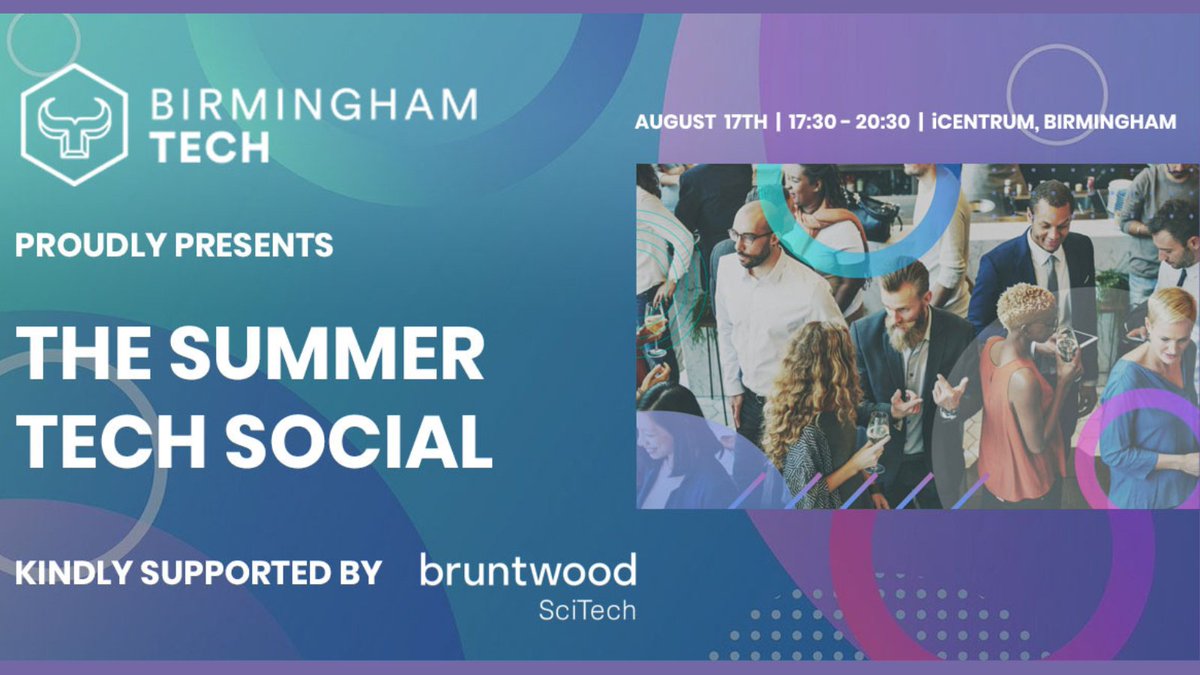 Join us on Wednesday 17th August, 17:30 - 20:30 for Summer Tech Social! 😎

Bringing together West Midland tech and digital communities - there'll be food and drinks and the opportunity to build new connections and share ideas.

Register here: birmingham.tech/summer-tech-so…