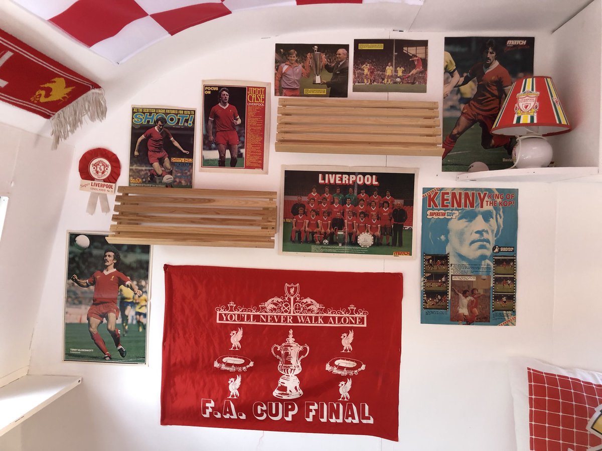 My perfect holiday home! A caravan full of @lfc memorabilia is going on tour across the city thanks to @EmmaCase and the RED archive. Hear all about it on Thursday morning on @bbcmerseyside PS I had that pillow case😊