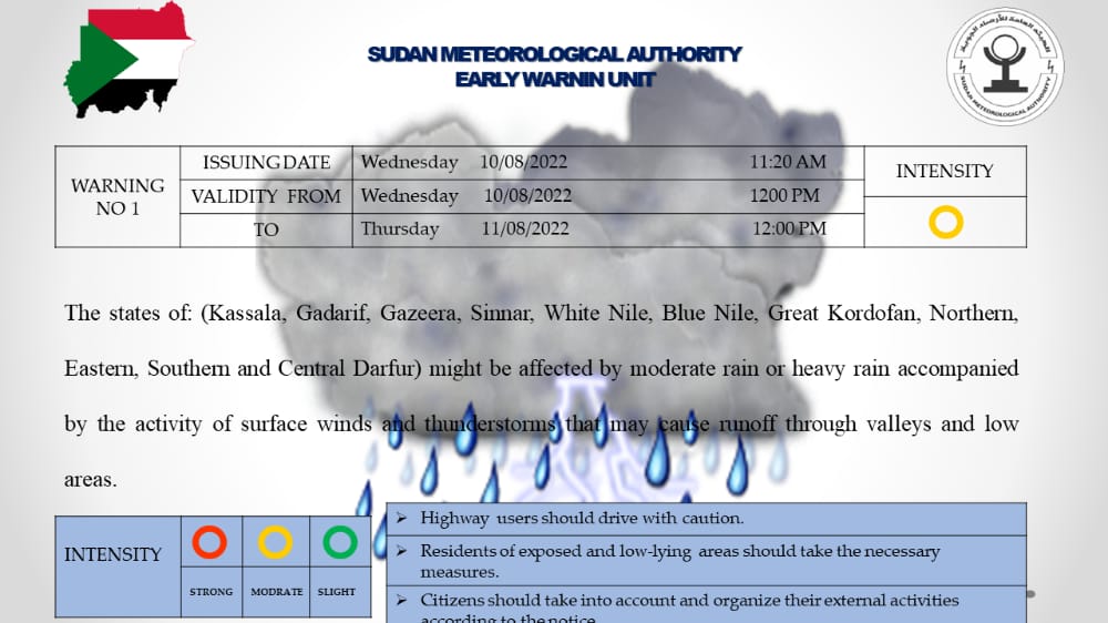 WeatherToday5's tweet image. #Sudan_Meteorological_Authority
#Weather_Warning_No 1
@Sudan_Trending