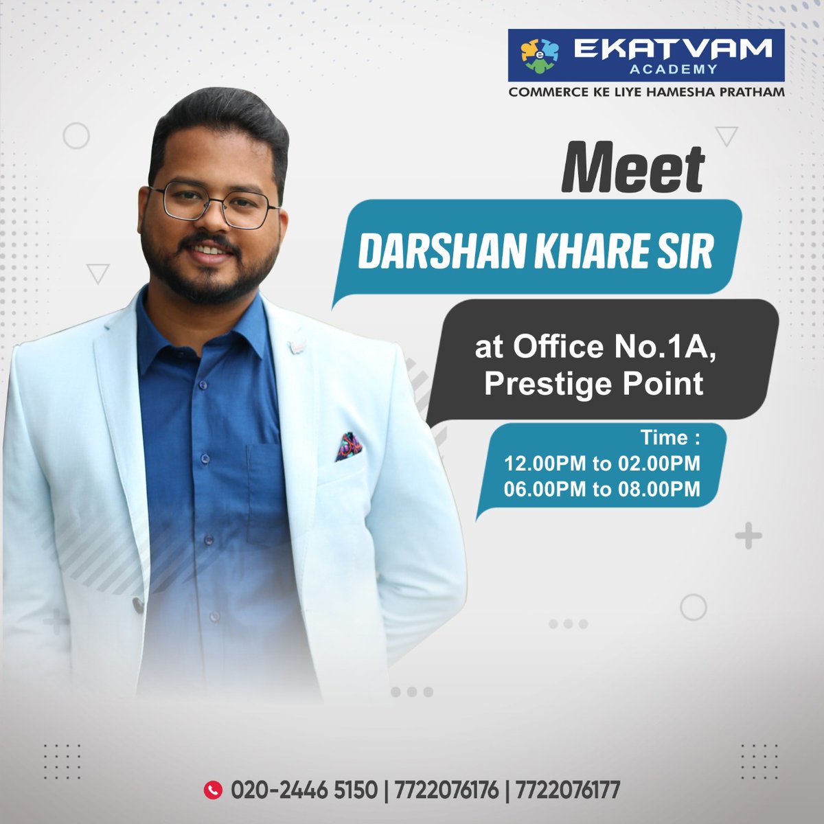 cadarshankhare's tweet photo. Get the chance to meet your Mentor CA CS Darshan Khare Live At Pune Office😍😍
. 
. 
. 
. 
#mentor #icaistudents😎 #wowclass #meeting #chance #studyvlog #darshankhare #wow #class #caintermediate #cafoundation #cafinal #ɪɴsᴛᴀᴘᴏsᴛ #icaiexam https://t.co/IneJrUEcwp