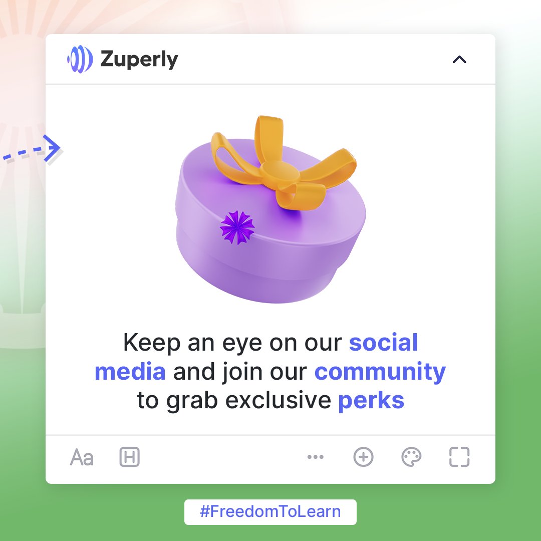 sureshmopuru's tweet photo. We are celebrating the 75th Independence day of our Incredible Nation through our initiative "Freedom To Learn"

@ZuperlyHQ  is opening up access to folks in India exclusively for 24 hours only on the 15th of August.

1/2 https://t.co/6PTBX2qHPo