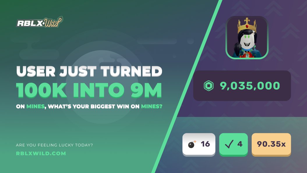 RBLXWild on X: So this just happened This user won 9,035,000