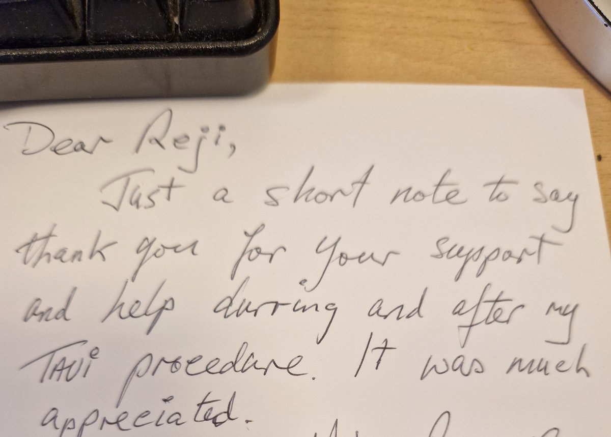 Another Thank you card from a post TAVI patient🙂
<a href="/VanhamKate/">Kate Vanham</a> <a href="/UHLsue_mason/">Sue Mason</a>