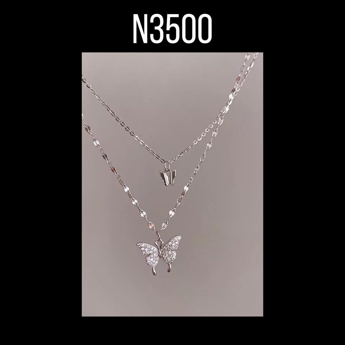 Ax_and_E's tweet photo. Double tier butterfly necklace available in gold and silver ✨✨✨

#pagesbydamicommerce #fashionaccessoriesonline https://t.co/wd9lFIzOBu