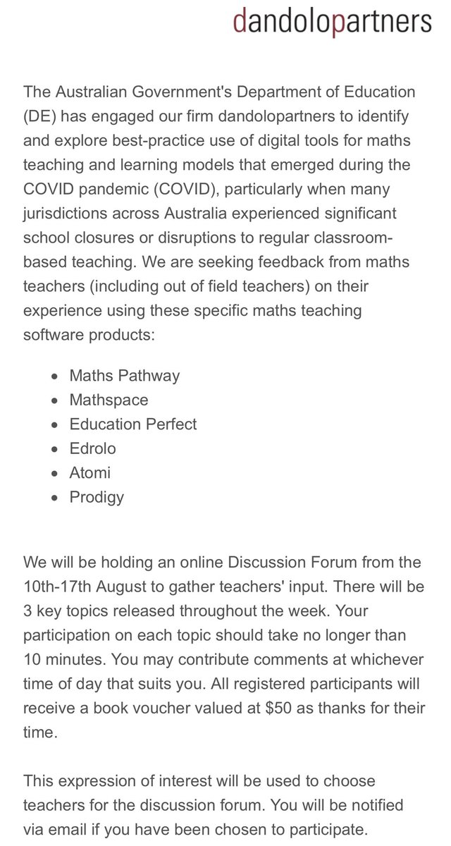 Hayley Dureau (@hayleydureau) on Twitter photo Hey 👋🏼 Aussie #Maths #Teachers, <a href="/dandolopartners/">dandolopartners</a> want to hear from you about best-practice use of digital tools for maths teaching and learning models that emerged during the COVID pandemic 🧮👩🏻🏫 register your interest to be involved here: dandolopartners.syd1.qualtrics.com/jfe/form/SV_57… Hey 👋🏼 Aussie #Maths #Teachers, <a href="/dandolopartners/">dandolopartners</a> want to hear from you about best-practice use of digital tools for maths teaching and learning models that emerged during the COVID pandemic 🧮👩🏻🏫 register your interest to be involved here: dandolopartners.syd1.qualtrics.com/jfe/form/SV_57…