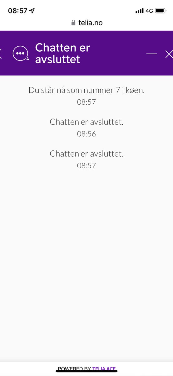XrisHeger's tweet photo. @telianorge Jøss, dere kastet meg ut av køen? https://t.co/rkh5dBCXPR
