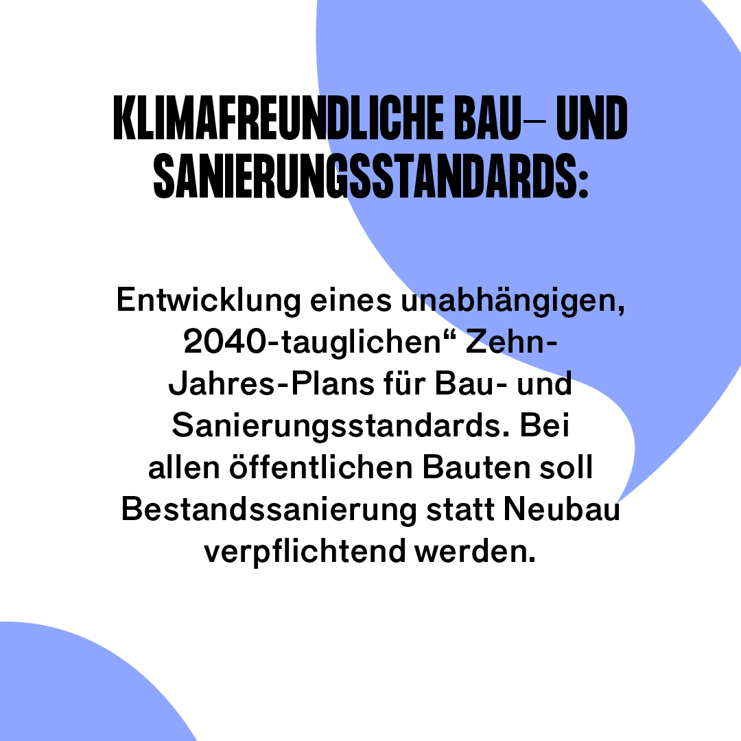 1/2 Das Team Wohnen hat in den letzten Monaten Empfehlungen entwickelt, um Österreich bis 2040 Klimaneutral zu machen. Diese Empfehlungen sind stark gekürzt dargestellt. Alle Empfehlungen in ihrer Originalformulierung findest du auf klimarat.org