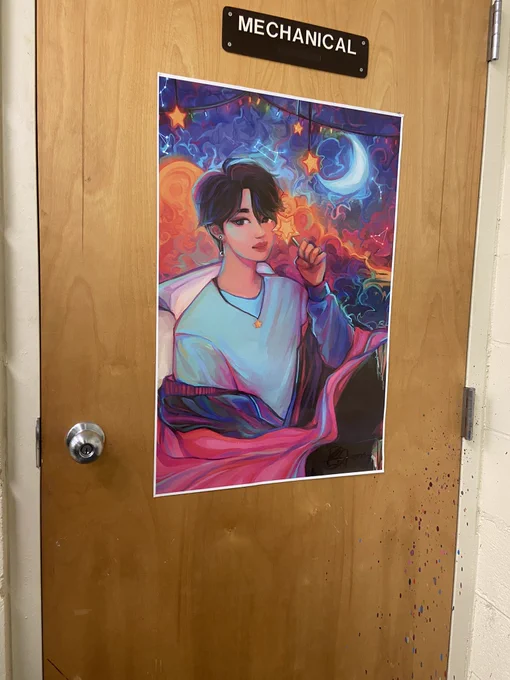 I was visiting an old high school teacher of mine since it was an open house day- she has some of my old art in there and I saw someone take a picture of it without knowing the artist was watching and it felt.. so satisfying and rewarding  it was so cute 