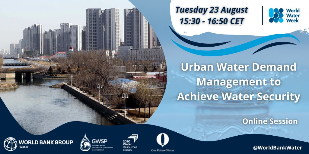 OurFutureWater's tweet photo. Join this @OurFutureWater @WorldBankWater @siwi_www webinar on water demand management as a key instrument to achieve urban #watersecurity 
 @saltiel_water
@Robert_Brears https://t.co/4TwXIomAzA