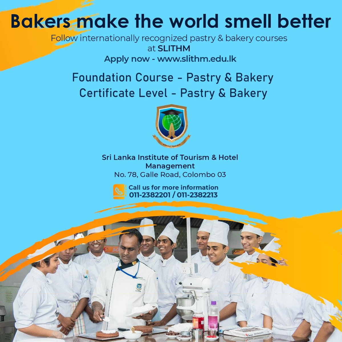 SSlithm's tweet image. Pastry &amp;amp; Bakery courses available at SLITHM!

Apply Here! :
slithm.edu.lk

#education #slithm #studies #tourism #management #tourismmanagement #training #hotelmanagement #travel #housekeeping #courses #hoteltraining #catering #diploma #apprecticeship