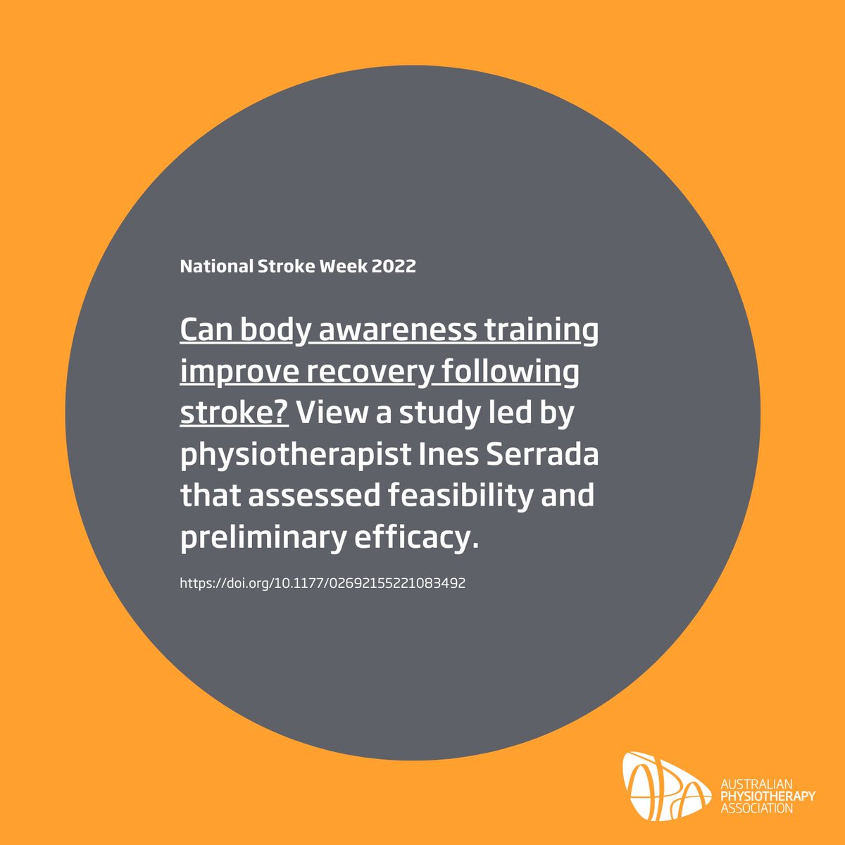 APA member Ines Serada led a pilot Randomised Controlled Trial on body awareness in stroke recovery. Discover more about the study here: journals.sagepub.com/doi/full/10.11…