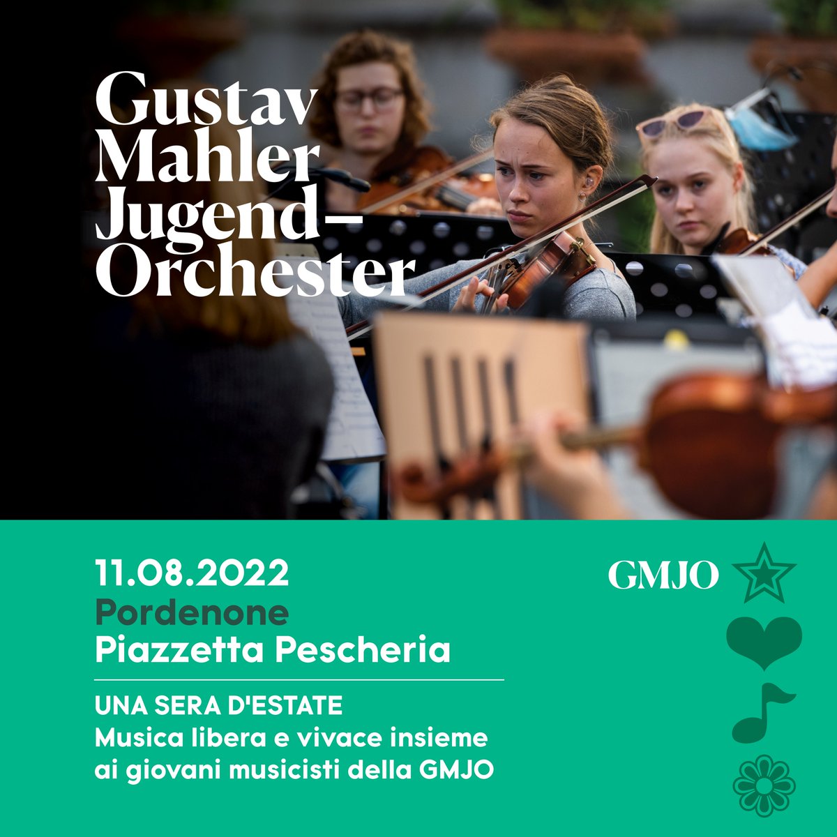 TeatroVerdiPN's tweet photo. 💚𝗚𝗠𝗝𝗢💚110 musicisti #under26 da: Italia Portogallo Spagna Francia Austria Svizzera Gran Bretagna Germania Polonia Olanda Serbia Slovenia Moldavia Croazia Slovacchia Svezia Norvegia Finlandia🌸#Gemona #Gorizia #Pordenone #FVG Musica senza confini 👉 https://t.co/EQF4FIdrwd https://t.co/oQxSmHSJ9D