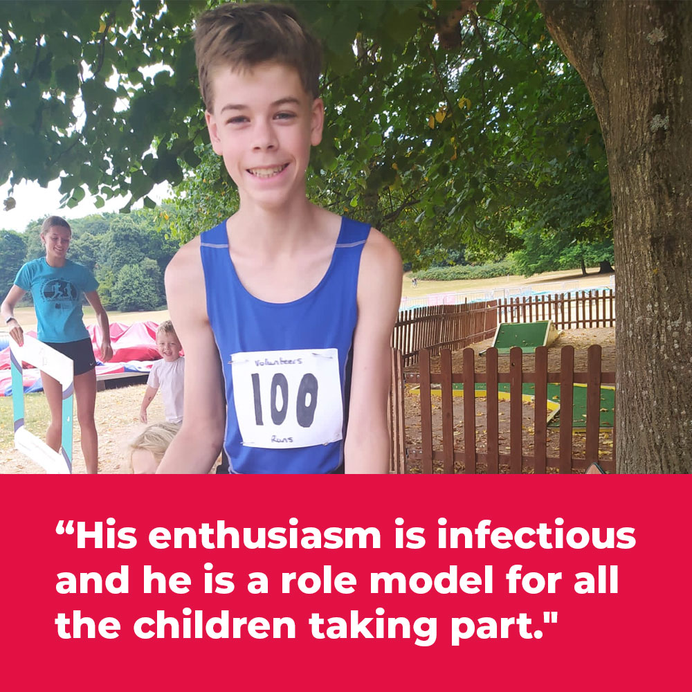 parkrunUK's tweet image. "We have recently celebrated a double 100 milestone, with junior parkrunner Max reaching both his 100th time taking part and volunteering. 

"At Reigate priory junior parkrun, he regularly leads the warm up and does barcode scanning."

💬 James, event director

🌳 #loveparkrun