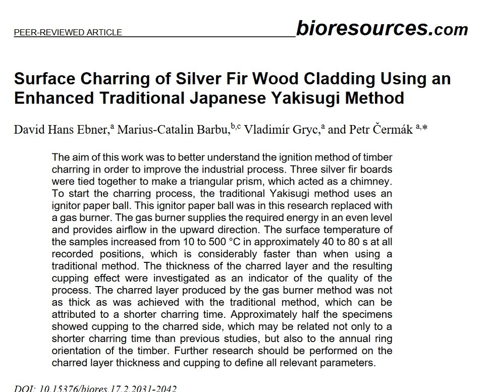 ASFORCLIC_H2020's tweet photo. An interesting article published by our researchers @ldf_mendelu on surface #charring of #SilverFir #wood in @BioResJournal. The aim is to better understand the ignition method of #timber charring to improve the #industrial process.
@ldf_mendelu https://t.co/che1HRBksv https://t.co/Z4mC74KgvL