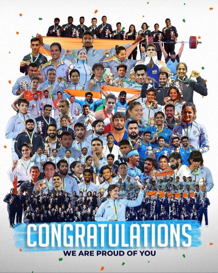 All the icons in one frame..proud of each and every member who gave us a reason to be proud. Best wishes and congratulations to all...#CWG2022India players. @hindutvaaa @ajithashetty @AashleshS @RSSorg @BradjollyA @RvUpadhya @ashok_mayya @nagarajv2121 @Megatron9091 @Brand_Dharmu