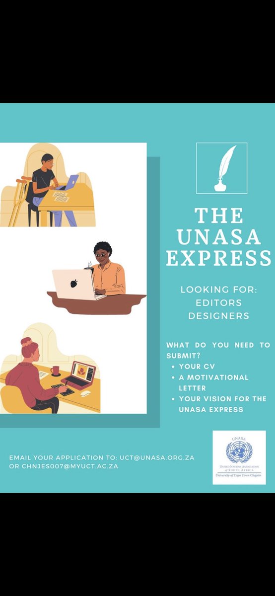 The UNASA Express team is currently looking for Editors and Designers. Should you be interested in one/both of the positions kindly find details regarding the application process in the poster provided.