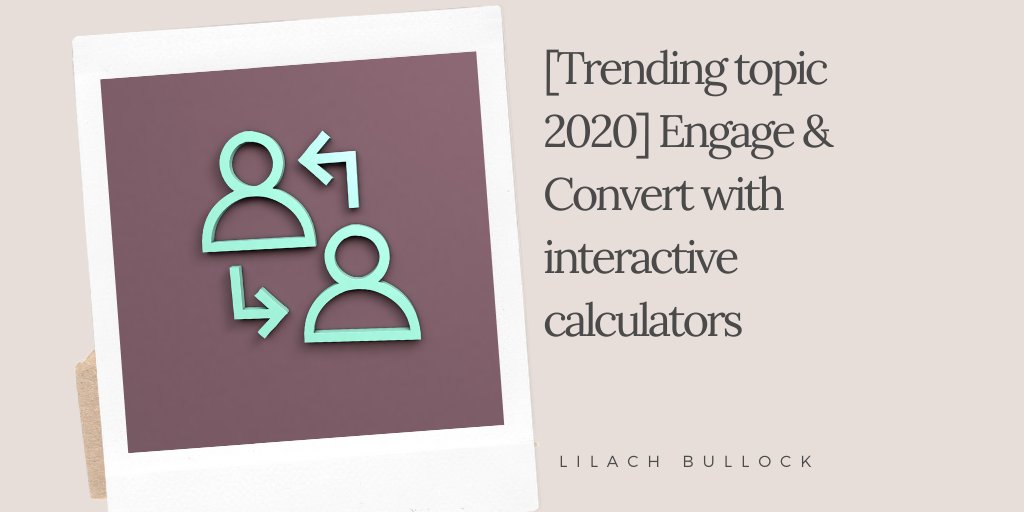 lilachbullock's tweet photo. How to engage and convert more website visitors with interactive #calculators with @CalconicApp #InteractiveTools #ContentMarketing https://t.co/7w16EDzkyV https://t.co/2UNDNzk46H