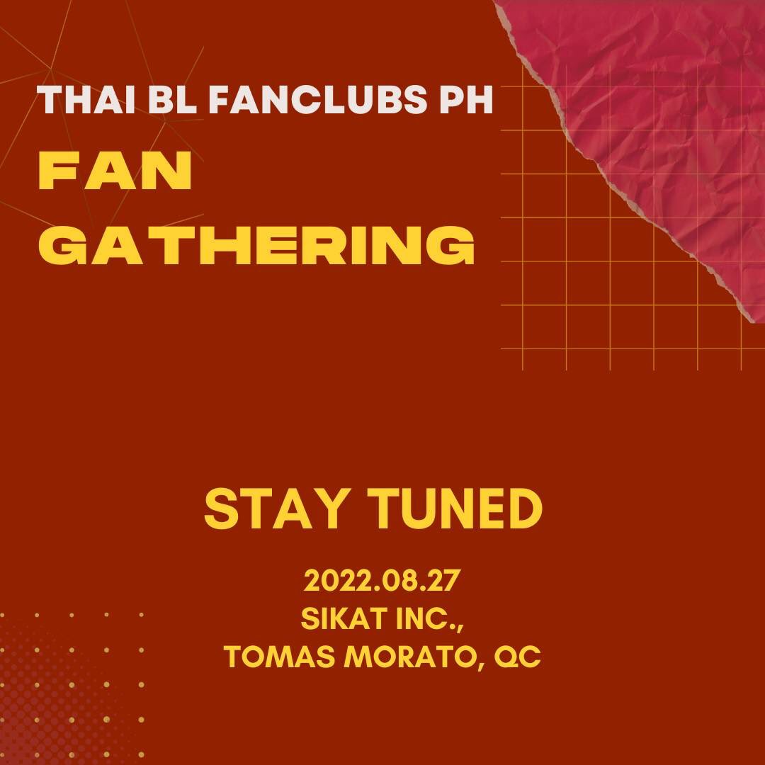 STAY TUNED

08.27.2022

👀👬🏻🇵🇭🇹🇭👨🏻‍❤️‍💋‍👨🏻

Save the date Thai BL fans in the Philippines.

#PHBLFanGathering