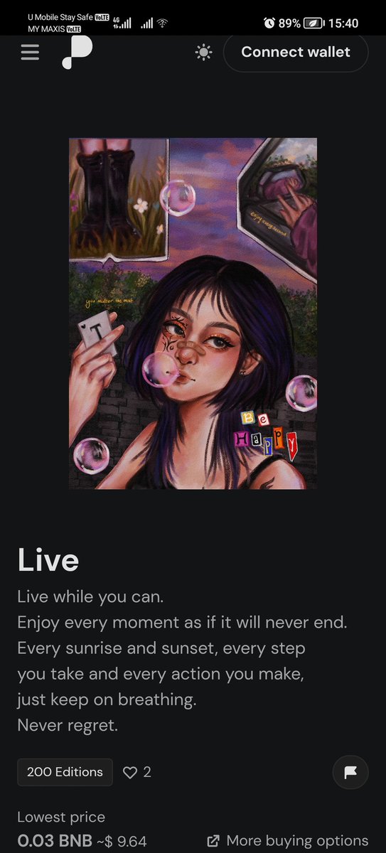 Hewo💖it's been awhile.
My nft 'Live' is still available on <a href="/pentas_io/">Pentas | NFT Marketplace</a>

146/200 ed
0.03 bnb

app.pentas.io/assets/0xCCf66…