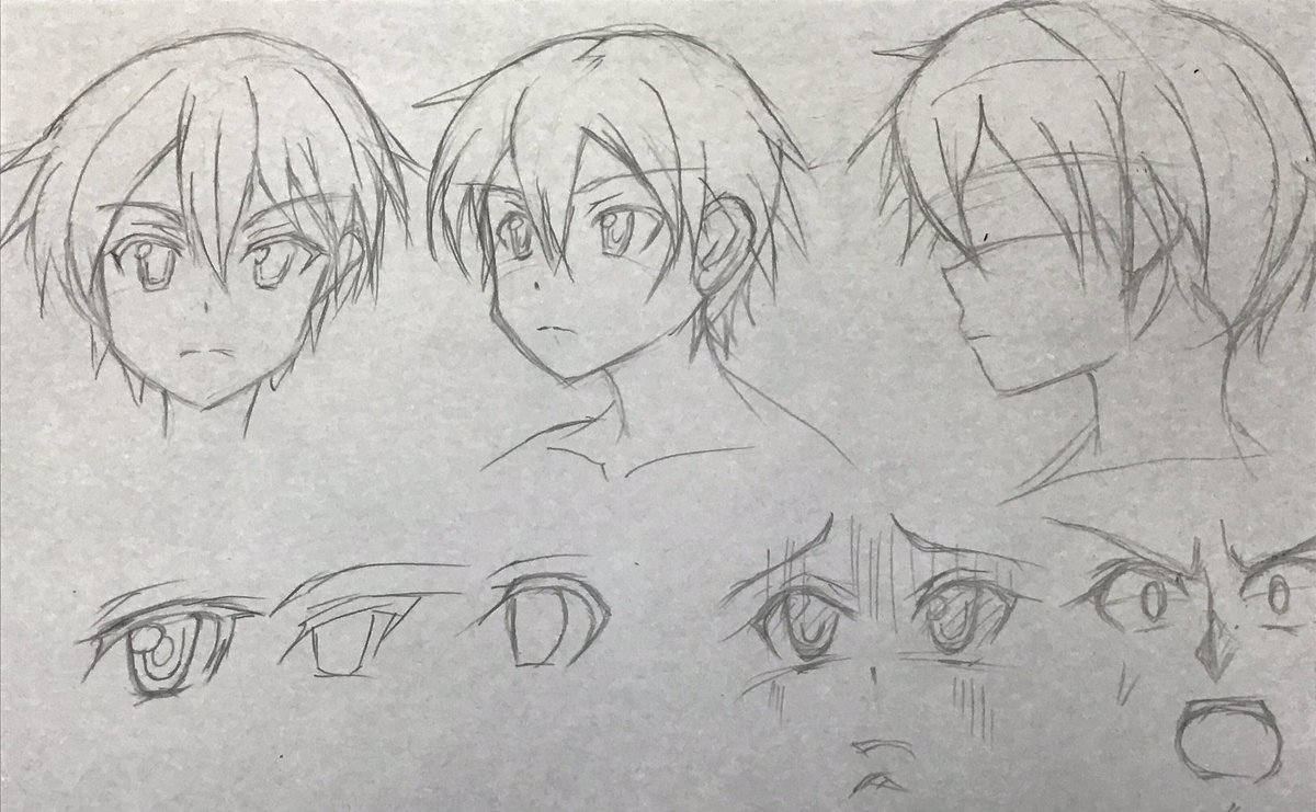 練習だけど、写真撮って初めて判る問題の数々よ。(描いてると脳が自動補正しちゃって、歪みに気付きにくい)正面顔は…鬼門バランスぅ…。゜(゜'ω`゜)゜。 