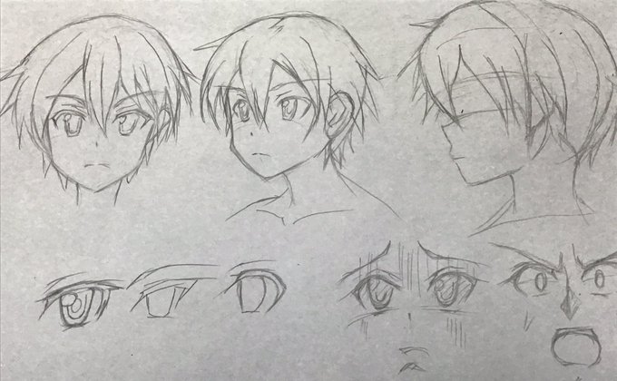 練習だけど、写真撮って初めて判る問題の数々よ。(描いてると脳が自動補正しちゃって、歪みに気付きにくい)正面顔は…鬼門バランスぅ…。゜(゜'ω`゜)゜。 