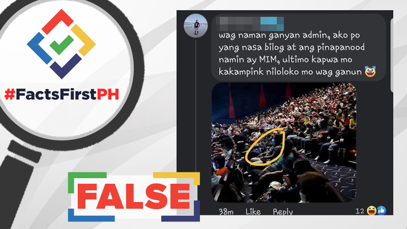 News5PH's tweet photo. A blogger posted a comment that claimed that a photo of a packed movie screening was for Maid in Malacañang instead of Katips.

This claim is false. #FactsFirstPH 

READ: https://t.co/sVz692xxnD https://t.co/vtneyYmUzQ