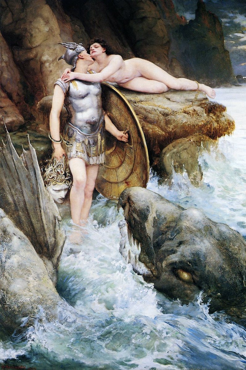 historiayarte_'s tweet photo. “Perseo y Andromeda” es una obra del pintor británico, famoso por sus pinturas mitológicas, Charles Napier Kennedy creada en 1890. https://t.co/1jcZDlRas0