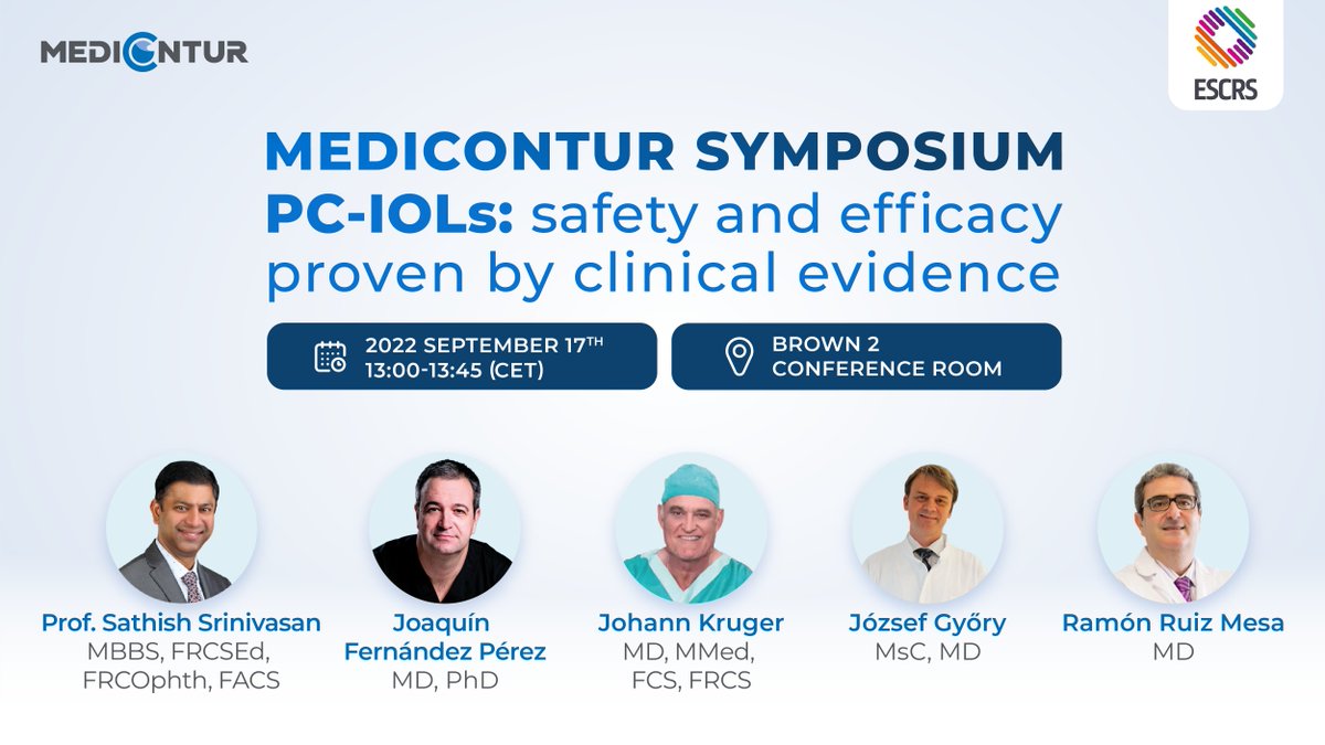 We are happy to invite you to our scientific #symposium at the #ESCRS Congress 2022. Join us on the 17th of September, Saturday at 13:00 (CET) to learn more about our presbyopia-correcting #IOLs. 
Register to the symposium through the link below:
bit.ly/3di2JnD