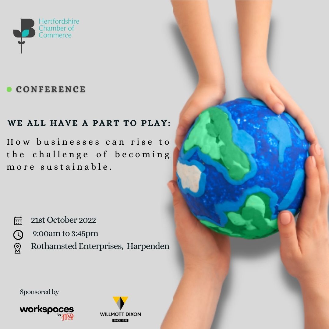 We are excited to be holding our Sustainability Conference in October at <a href="/RothamstedCRE/">RothamstedEnterprises</a> with headline sponsors <a href="/WillmottDixon/">Willmott Dixon</a> and <a href="/JPAWorkspaces/">JPA Workspaces</a>

Visit our website to find out more!
bit.ly/3RXObts

#KeeptheHeartinHerts