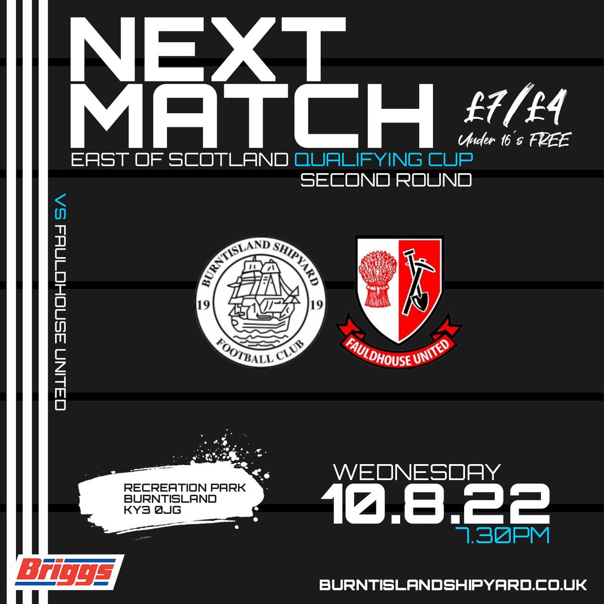 BShipyardFC's tweet photo. Cup action tonight at the Shippy as we welcome @FauldhouseFC to Burntisland. https://t.co/fGpMGQinPt