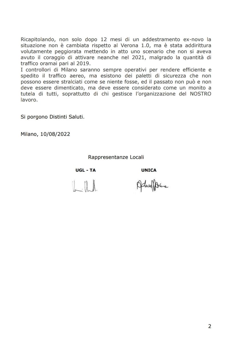 UGLTAENAV's tweet photo. Lettera al Direttore
UGL-TA UNICA
ACC MILANO https://t.co/MVvgGXNT0e